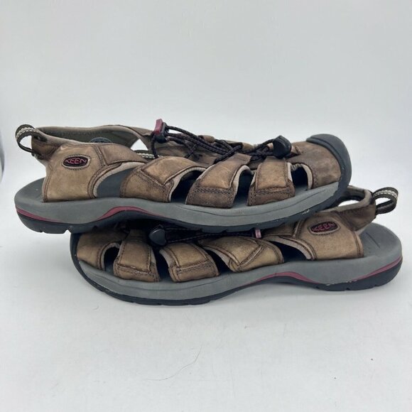 Keen Kanyon Slip on Sandal Men Faux Leather Waterproof Brown 1248-BOBD Size 10 - Picture 8 of 12